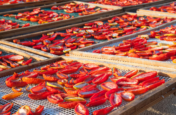 Gemüse an der Luft trocknen