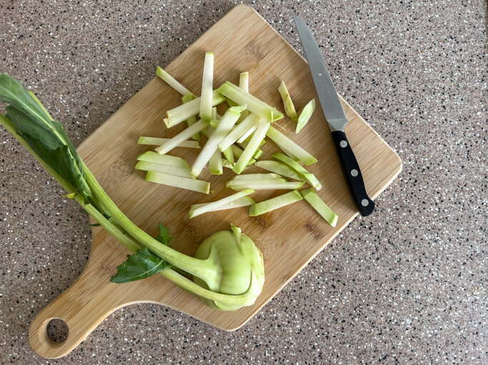Panierter Kohlrabi
